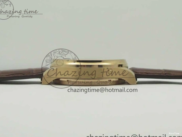 MIROTIME 1222 Portuguese Tourbillon IW504602 RG ZF Best Edition White Dial on Brown Leather Strap Stretchable 7178